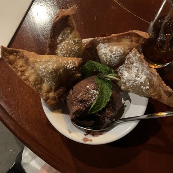 Rickshaw - Banana coconut wontons with chocolate ice cream. Dessert - Asian Fusion Near Me - Ketchum, Idaho