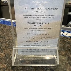 Knife & Fork Restaurant and Lounge - Happy hour menu
