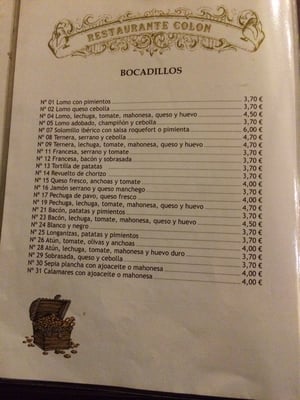 Menu photo 1 Colón Puerto de Sagunto, V