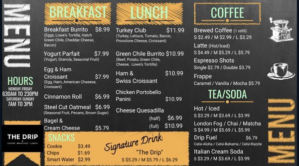 Menu photo 1 The Drip Coffee House Alamogordo, NM