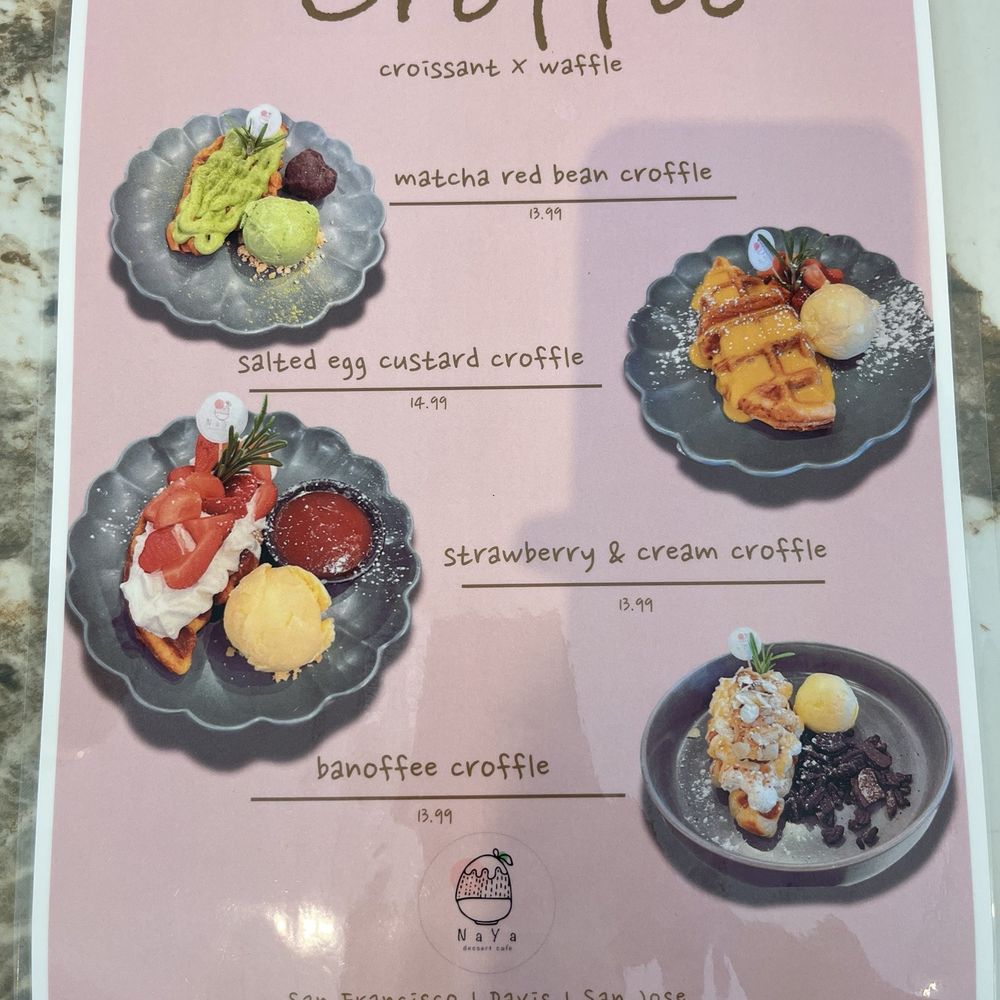 Naya Dessert Cafe - Croffle menu - Cafes Near Me - Davis, California Naya Dessert Cafe - Croffle menu - Cafes Near Me - Davis, California