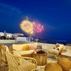 Vivid Occasions - Reception lounge furniture rental (and surprise fireworks we didn't pay for! )