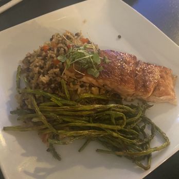 Element 41 - Salmon special with ancient grains and crispy asparagus - Seafood Near Me - Chardon, Ohio