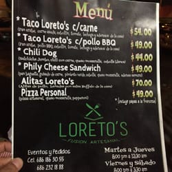 Loreto's - Nuevo menú de Loretos