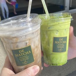 Matcha duo and Hojicha Sesame Latte