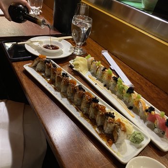 Umi Sake House - Two of the rolls we ordered, great presentation but taste was just okay. - Sushi Bars Near Me - Seattle, Washington Umi Sake House - Two of the rolls we ordered, great presentation but taste was just okay. - Sushi Bars Near Me - Seattle, Washington