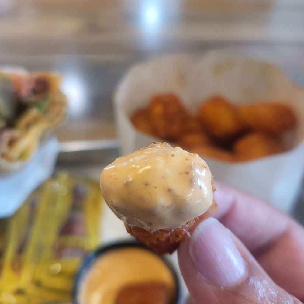 Dog Haus Biergarten - Burbank - I CAN'T GET ENOUGH!!! The hot tots & spicy mayo!!! The garlic aioli is everything!!! - New American Near Me - Burbank, California Dog Haus Biergarten - Burbank - I CAN'T GET ENOUGH!!! The hot tots & spicy mayo!!! The garlic aioli is everything!!! - New American Near Me - Burbank, California
