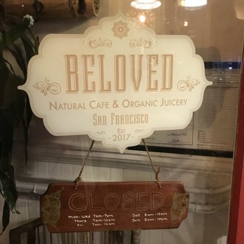 Beloved Cafe - Cute signage on the door! - Coffee & Tea Near Me - San Francisco, California