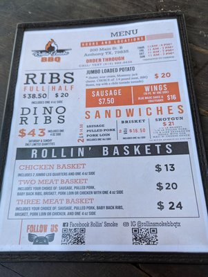 Menu photo 8 Rollin' Smoke BBQ Anthony, TX