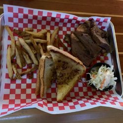 Liki Tiki BBQ - Brisket with fries, coleslaw, and garlic toast