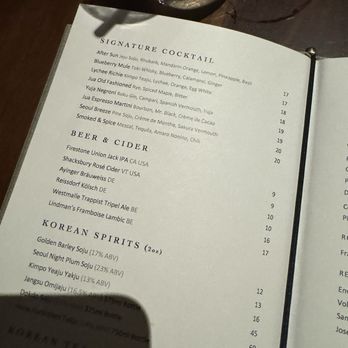 JUA - Cocktail menu - Korean Near Me - New York, New York JUA - Cocktail menu - Korean Near Me - New York, New York
