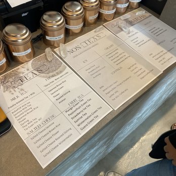 BoBaPoP Tea Bar - Menu with crystals. Calming and pretty - Bubble Tea Near Me - San Diego, California
