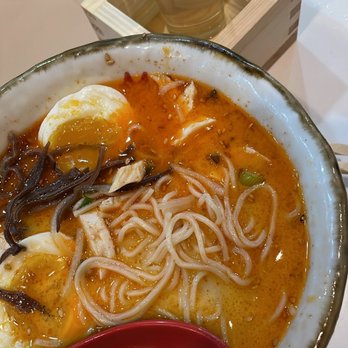 Marufuku Ramen - Chicken paitan and glass of sake - Ramen Near Me - Austin, Texas Marufuku Ramen - Chicken paitan and glass of sake - Ramen Near Me - Austin, Texas