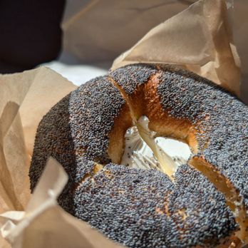 Abel’s Bagels - Poppy seed bagel with cream cheese - Bagels Near Me - Las Vegas, Nevada