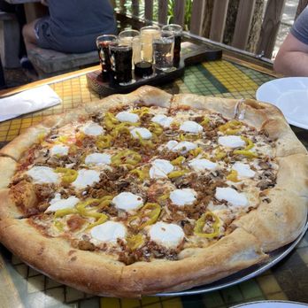 Satchel's Pizza - Pizza with tempeh sausage and ricotta - Pizza Near Me - Gainesville, Florida