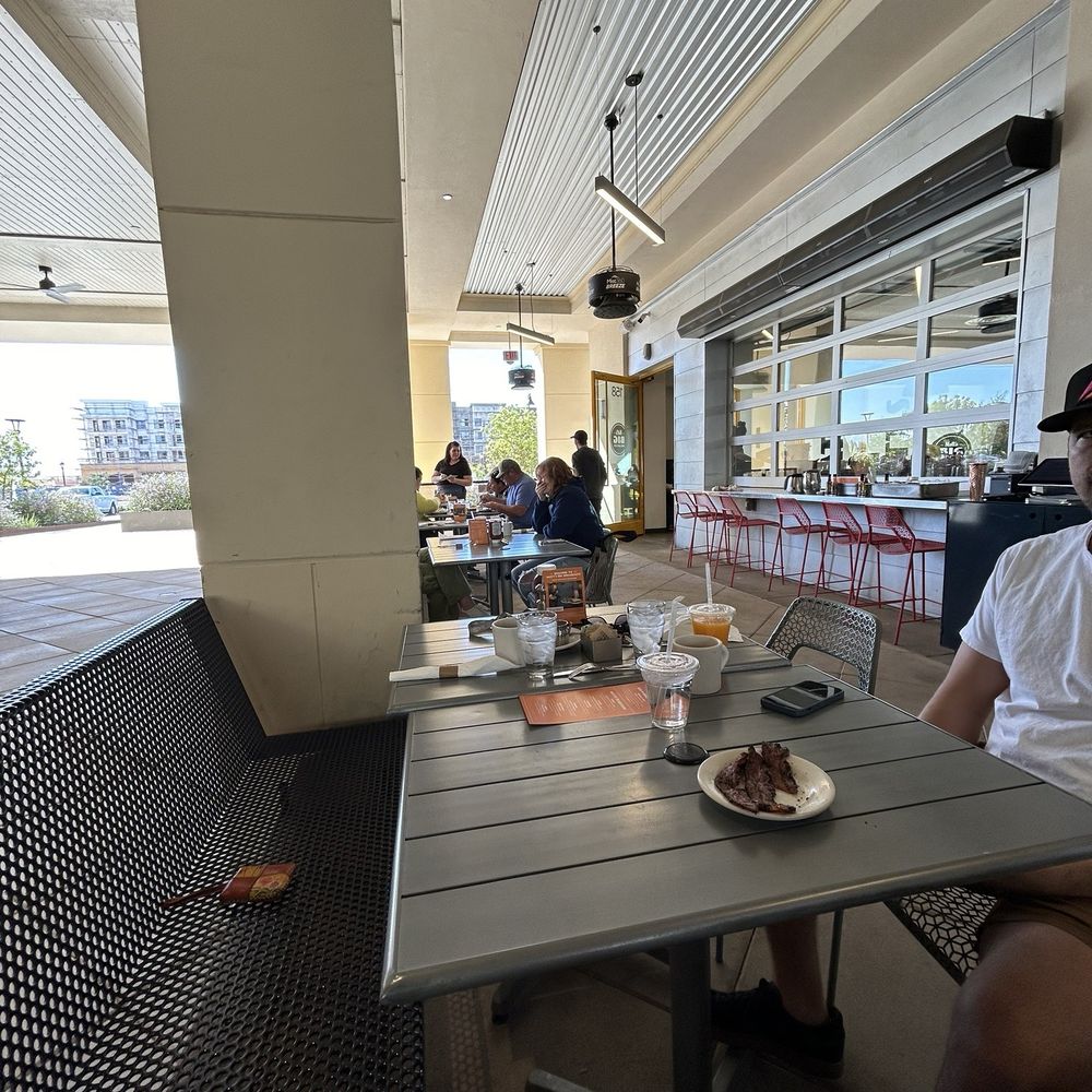 Matt's Big Breakfast Gilbert - Their patio, it's fully covered and not ideal if you want sun - Breakfast & Brunch Near Me - Gilbert, Arizona