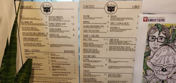 Menu photo 6 The Owlery Restaurant Bloomington, IN