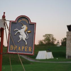 William Booth Draper - The unicorn is a very old symbol for a linen draper. Our unicorn is adapted from a c. 1758 London shop signboard.