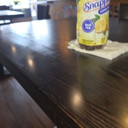 The restaurant looks neat, but one ce get closer the tables are greasy. Wiped down with dirty water. The restaurant looks neat, but one ce get closer the tables are greasy. Wiped down with dirty water.