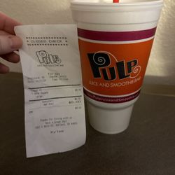 Pulp Juice And Smoothie Bar - Proof of purchase..