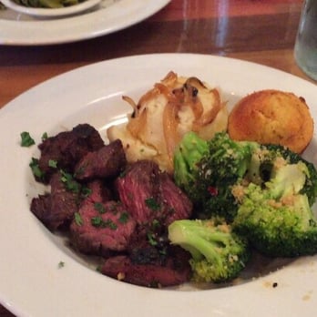 The Place - Hanger Steak with Mashed Potatoes, Corn Bread and Broccoli. - Southern Near Me - Athens, Georgia The Place - Hanger Steak with Mashed Potatoes, Corn Bread and Broccoli. - Southern Near Me - Athens, Georgia