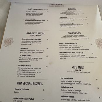 GIWA - Lunch menu - Breakfast & Brunch Near Me - Santa Clara, California