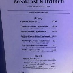 breakfast and brunch menu