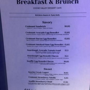 Coche Valley Dessert Cafe - breakfast and brunch menu - Desserts Near Me - Seattle, Washington