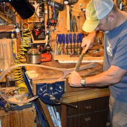 Sierra Nets - Hand forming the handle with a rasp.