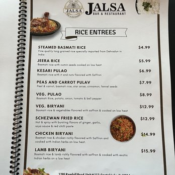 Jalsa Bar And Restaurant - Menu - Indian Near Me - Crystal Lake, Illinois Jalsa Bar And Restaurant - Menu - Indian Near Me - Crystal Lake, Illinois