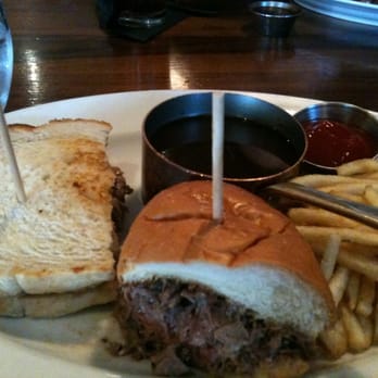 Prime Cut Cafe - Half prime rib melt and half prime rib dip - Steakhouses Near Me - Orange, California