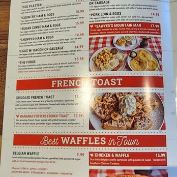 Sawyer's Farmhouse Breakfast - Menu - May 2026 - Breakfast & Brunch Near Me - Pigeon Forge, Tennessee Sawyer's Farmhouse Breakfast - Menu - May 2026 - Breakfast & Brunch Near Me - Pigeon Forge, Tennessee