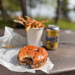 Moofinfries - Cheeseburger with only mayo and fries (Keweenaw Point Trail as well)