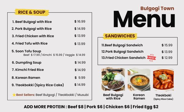 Menu photo 2 Bulgogi Town Azusa, CA Menu photo 2 Bulgogi Town Azusa, CA