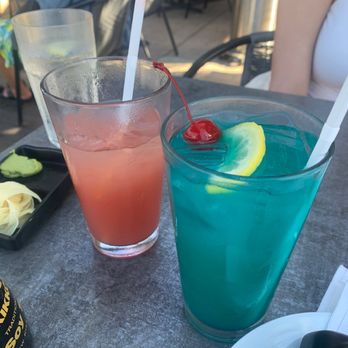 Sushi Mori - Mixed soju cocktails: Blue Hawaiian & Sunset?? - Sushi Bars Near Me - La Jolla, California