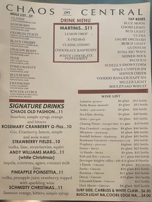 Menu photo 1 Chaos On Central Le Mars, IA Menu photo 1 Chaos On Central Le Mars, IA