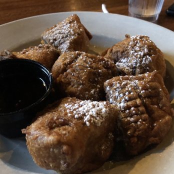 RA Bistro - Funnel cake burger apps. Super filling!! - New American Near Me - Lynchburg, Virginia