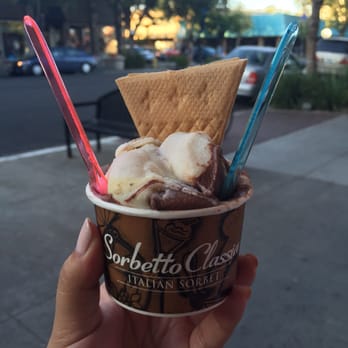 Icekrimski Cafe - Half Coppa Mista and half Caramello Chocolate Crunch (child size) - Ice Cream & Frozen Yogurt Near Me - Davis, California Icekrimski Cafe - Half Coppa Mista and half Caramello Chocolate Crunch (child size) - Ice Cream & Frozen Yogurt Near Me - Davis, California