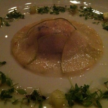 Acquerello - Pear and Foie Gras Raviolo - Italian Near Me - San Francisco, California Acquerello - Pear and Foie Gras Raviolo - Italian Near Me - San Francisco, California