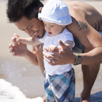 Amber Irene Photography - Father and son. Titus' first trip to the beach. - Session Photography Near Me Amber Irene Photography - Father and son. Titus' first trip to the beach. - Session Photography Near Me