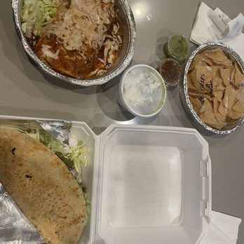 Taqueria Chungas - Burrito, Corn quesadilla, chips and massive bowl of guac - Mexican Near Me - Herriman, Utah