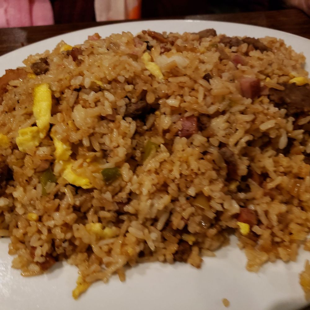 Terry's Kitchen - Kitchen sink mix up- basically fried rice with hamburger meat, bacon, ham, hot links, eggs, peppers and onion - Comfort Food Near Me - Bellevue, Washington Terry's Kitchen - Kitchen sink mix up- basically fried rice with hamburger meat, bacon, ham, hot links, eggs, peppers and onion - Comfort Food Near Me - Bellevue, Washington