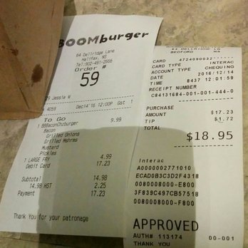 Boom Burger - BOOM! $18.95 for just a burger and fries. - Burgers Near Me - Bedford, Nova Scotia