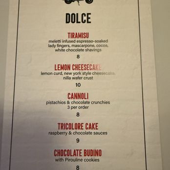 Bar Lucy - Dessert menu - Italian Near Me - Bay Shore, New York