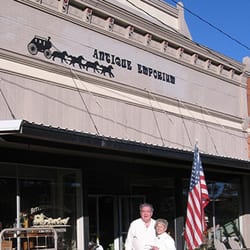 Butterfield Stage Stop Antique Emporium - Sandy & Jack Humes in front of the shop.