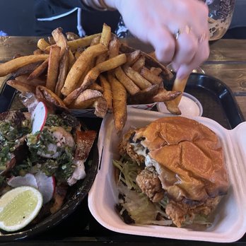 Lenox  - a plate of food with a sandwich and french fries - Latin American Near Me - Seattle, Washington