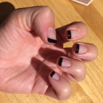 Apollo Nails & Spa - Mod black tipped French shellac manicure by Helen. - Nail Salons Near Me - Seattle, Washington Apollo Nails & Spa - Mod black tipped French shellac manicure by Helen. - Nail Salons Near Me - Seattle, Washington