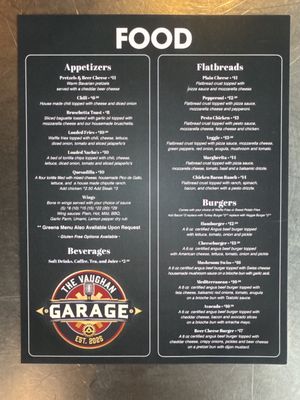 Menu photo 2 The Vaughan Garage Lynchburg, VA Menu photo 2 The Vaughan Garage Lynchburg, VA