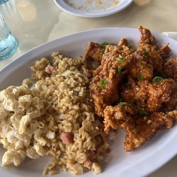 Moa Kai Hawaiian Diner - Mochiko chicken w/ Mac salad and spam fried rice - Hawaiian Near Me - Orlando, Florida