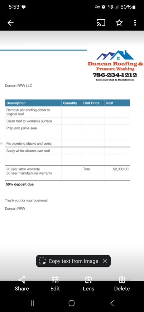 Slide of Duncan Roofing & Pressure Washing